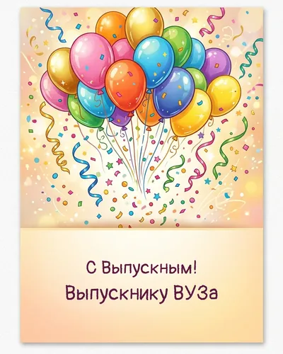 открытка для выпускника университета — с солнечным пейзажем и мотивацией